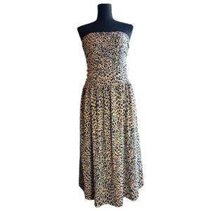 Universal Thread Leopard Print Strapless Maxi Dress Women’s Medium